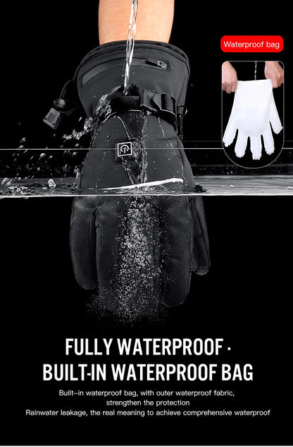 Electric Heated Gloves Motorcycle Winter Moto Heated Gloves Warm Waterproof Rechargeable Heating Thermal Gloves For Snowmobile