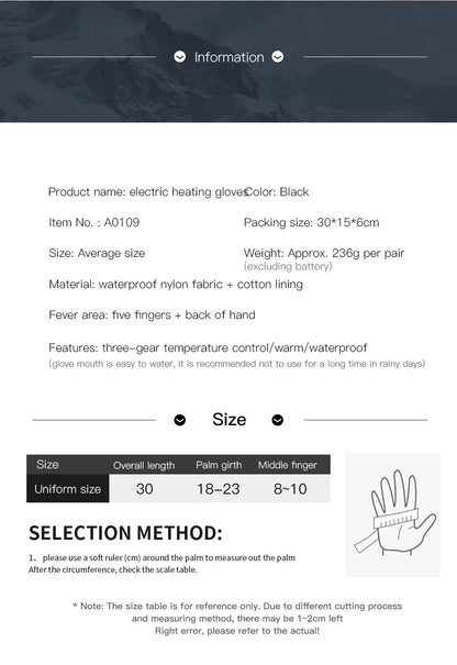 Electric Heated Gloves Motorcycle Winter Moto Heated Gloves Warm Waterproof Rechargeable Heating Thermal Gloves For Snowmobile