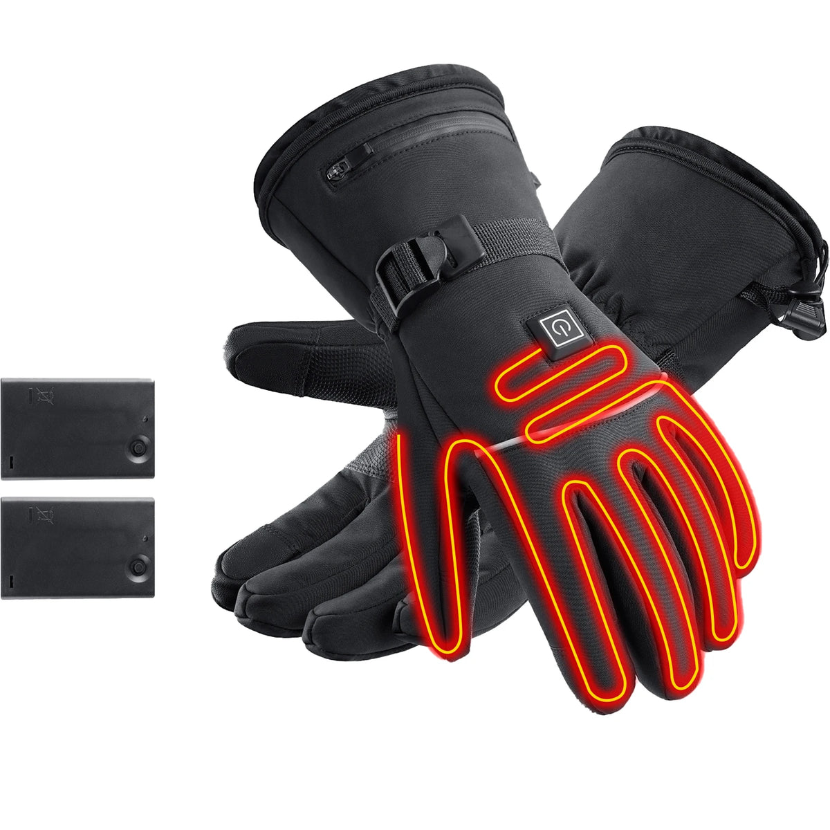 Electric Heated Gloves Motorcycle Winter Moto Heated Gloves Warm Waterproof Rechargeable Heating Thermal Gloves For Snowmobile