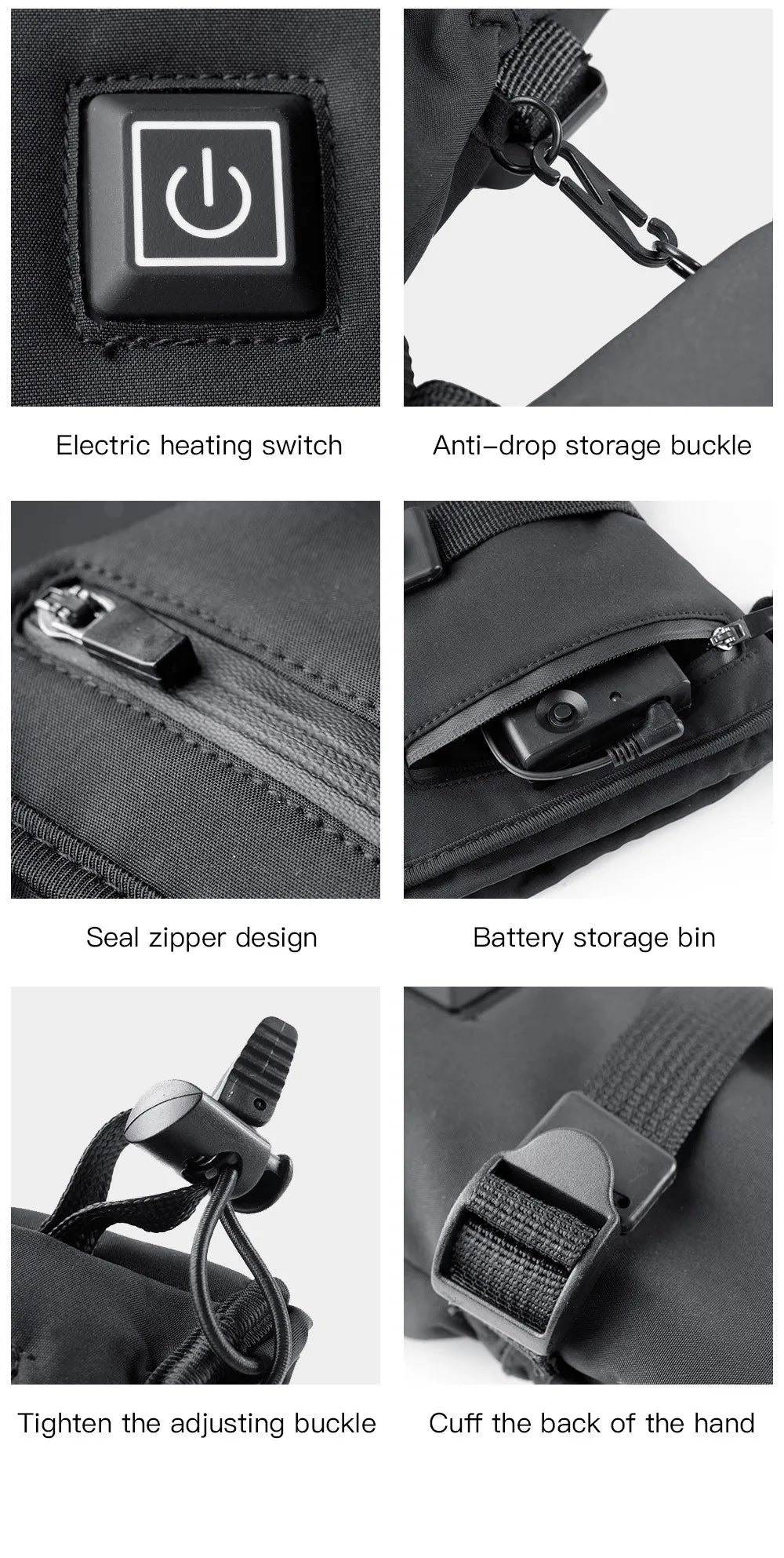 Electric Heated Gloves Motorcycle Winter Moto Heated Gloves Warm Waterproof Rechargeable Heating Thermal Gloves For Snowmobile