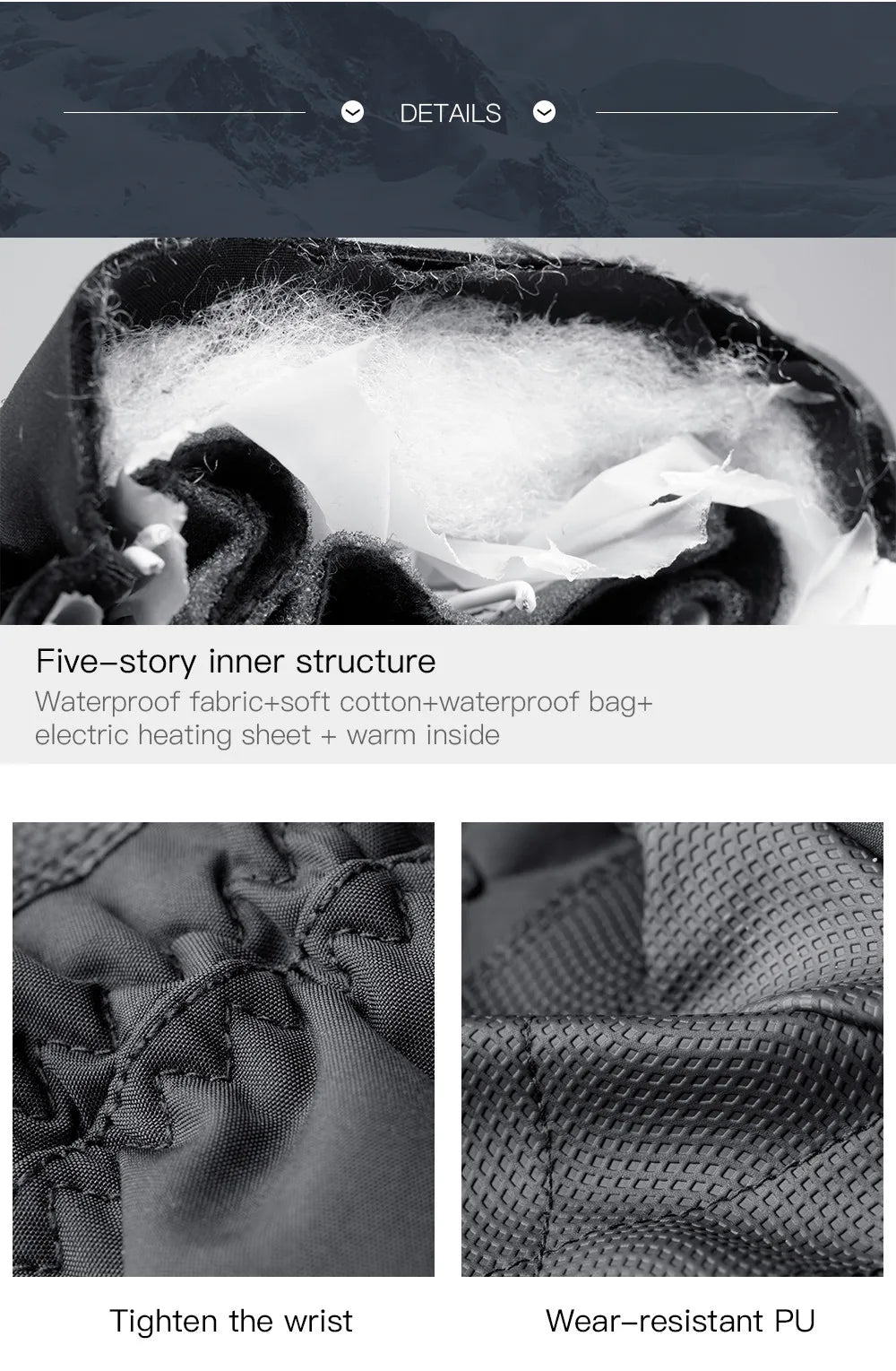 Electric Heated Gloves Motorcycle Winter Moto Heated Gloves Warm Waterproof Rechargeable Heating Thermal Gloves For Snowmobile