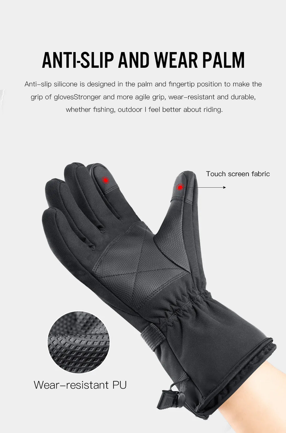 Electric Heated Gloves Motorcycle Winter Moto Heated Gloves Warm Waterproof Rechargeable Heating Thermal Gloves For Snowmobile